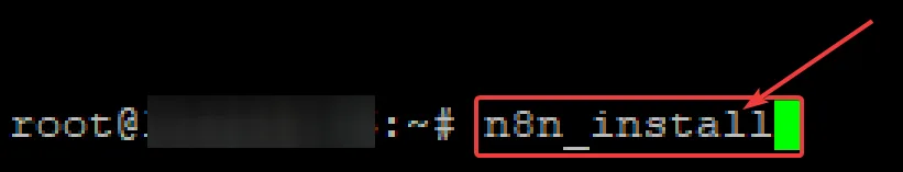 Komenda n8n_install w terminalu